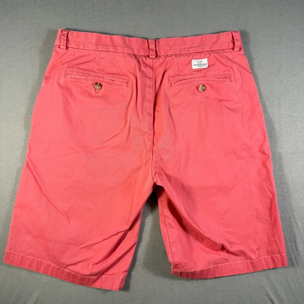 Vineyard Vines Mens 34 Coral Salmon 9 Inch Breaker Chino Shorts Stretch Cotton